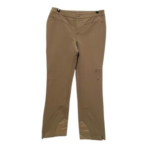 Athleta Women 8 Tall Tan Soft Shell Wide Leg Ski Hiking Zipper Outdoor Pants